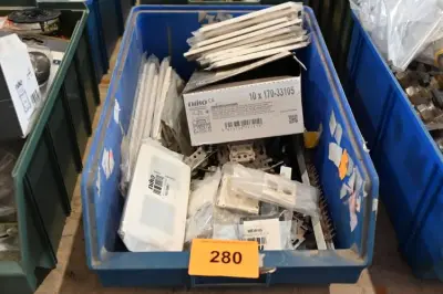 Bak diverse elektrisch materiaal – kavel bij Openbare Verkopen, Vichte
