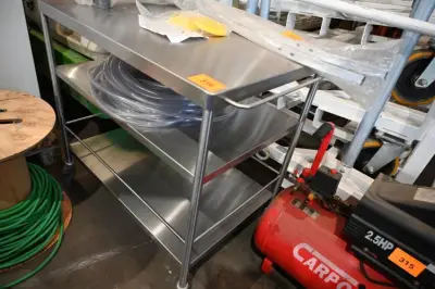 Inox serveerkar – kavel bij Openbare Verkopen, Vichte