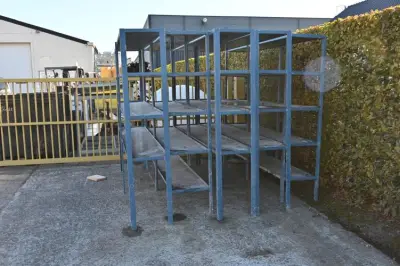 Magazijnrek blauw metaal – kavel bij Openbare Verkopen, Vichte