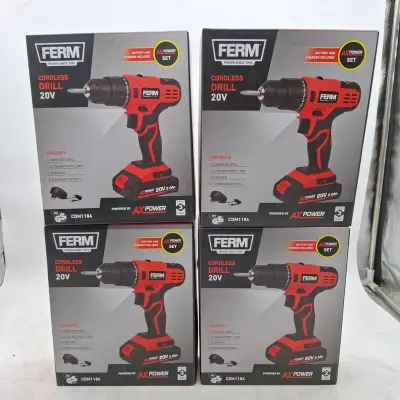4x Accu boormachine, Ferm, CDM1184 – kavel bij Domeinen Roerende Zaken, Groningen