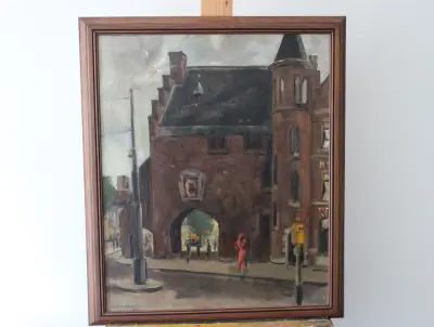Olieverf - De Gevangenpoort in Den Haag - Bronkhorst – kavel bij GSD Auctions, Zoeterwoude
