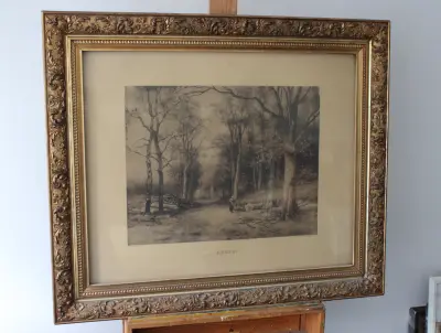 Ingelijste litho 'Herfst' – kavel bij GSD Auctions, Zoeterwoude