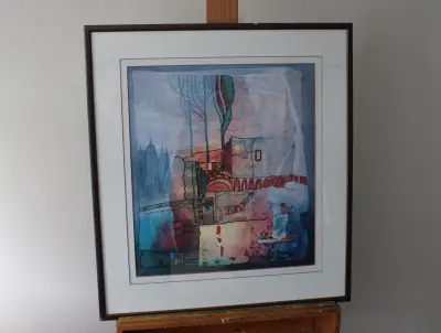 Ingelijst abstracte kunstdruk – kavel bij GSD Auctions, Zoeterwoude