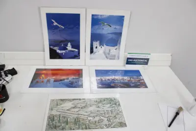 Ingelijste prenten van Santorini – kavel bij GSD Auctions, Zoeterwoude