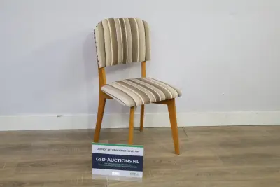 Eetkamerstoel met gestreepte bekleding – kavel bij GSD Auctions, Zoeterwoude