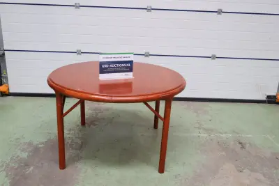 Ronde houten eetkamertafel - 120 cm – kavel bij GSD Auctions, Zoeterwoude