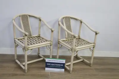 Set van 2 rotan stoelen met gevlochten rugleuning – kavel bij GSD Auctions, Zoeterwoude