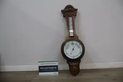 Barometer met thermometer in houten lijst – kavel bij GSD Auctions, Zoeterwoude