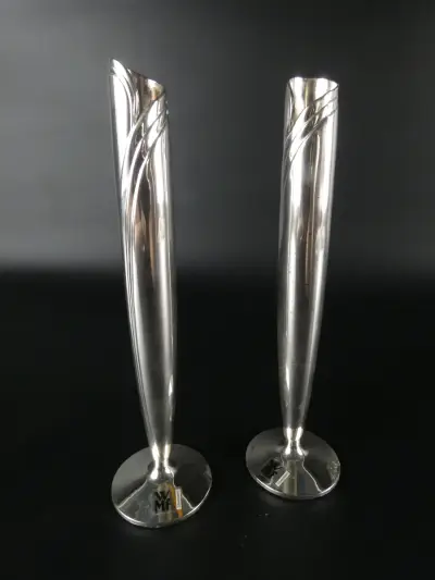 Set van 2 vintage verzilverde WMF-vazen – kavel bij De Kringwinkel, Heverlee
