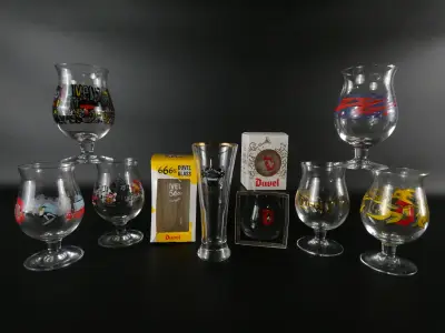 Lot Duvel-bierglazen met speciale edities – kavel bij De Kringwinkel, Heverlee