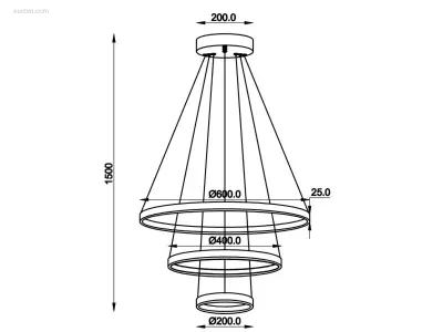 Orien Design Hanglamp Zand Zwart 20cm&40cm&60cm – kavel bij Auctim, Puurs