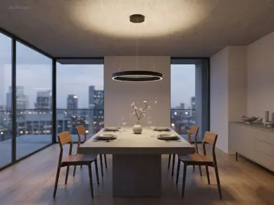 Duora Design Hanglamp Zwart 60cm 40W LED CCT 3 – kavel bij Auctim, Puurs