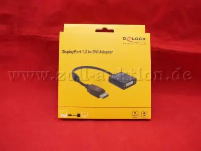 1 Delock Adapter, DisplayPort 1.2 Stecker zu DVI Adapter, schwarz in OVP – kavel bij Zoll-Auktion, Paderborn