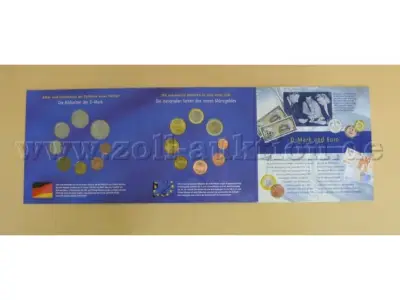 1 BRD Währungswechsel-Satz 2001/2002 letzter DM und erster Euro Kursmünzensatz – kavel bij Zoll-Auktion, Hof