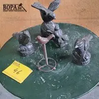 Gietijzeren vogelbeeldjes - 4 stuks – kavel bij BOPA Auctions, Aarsele