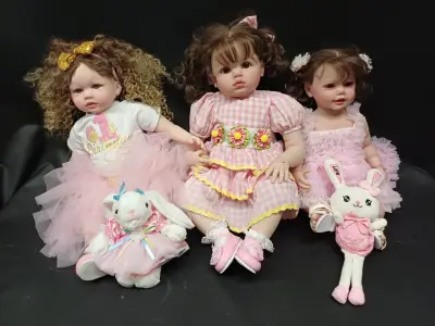 Set van 3 levensechte Reborn poppen – kavel bij De Kringwinkel, Ninove