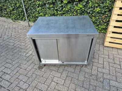 rvs werkbank met kast 100x70x88 – kavel bij Veilingwinnaar