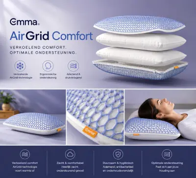 2X Emma AirGrid Wolken (Comfort) Kussen 70X40 cm – kavel bij GSD Auctions, Zoeterwoude