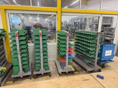 6 Open-Shelf Storage Bin Carts – kavel bij NetBid, Radolfzell am Bodensee