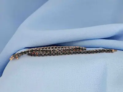 Rosegouden armband met 7.00 carat zwarte Briljant geslepen diamanten – kavel bij Onlineveilingmeester