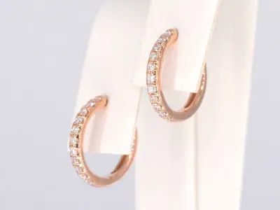 Rosegouden oorbellen met diamanten – kavel bij Onlineveilingmeester