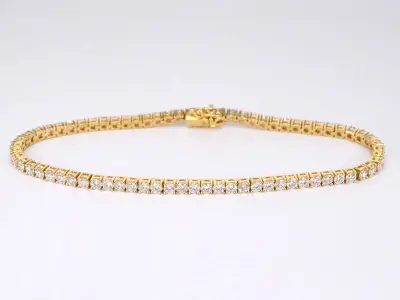 Gouden tennisarmband met 4.00 carat diamanten – kavel bij Onlineveilingmeester