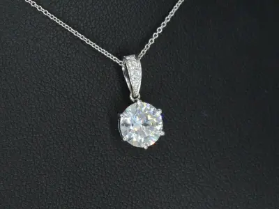 Witgouden solitair hanger met een diamant van 1.50 carat, excl. ketting – kavel bij Onlineveilingmeester