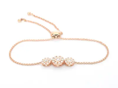 Rosegouden armband met diamanten – kavel bij Onlineveilingmeester