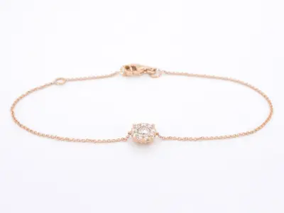 Rosegouden armband met een diamanten bedel – kavel bij Onlineveilingmeester
