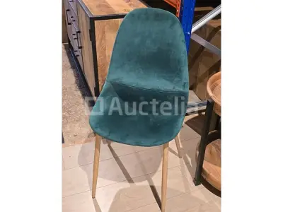 8 nieuwe groene stoelen met houten metalen poten – kavel bij Auctelia, Meix-devant-Virton