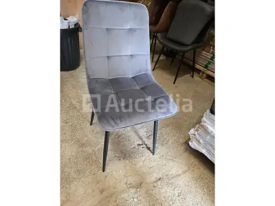 8 nieuwe grijze fluwelen stoelen – kavel bij Auctelia, Meix-devant-Virton
