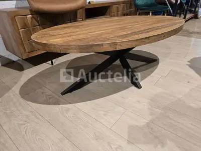 Nieuwe madeira ovale salontafel 130x70x4,5 cm – kavel bij Auctelia, Meix-devant-Virton