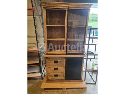 Nieuw massief houten porselein kast 120x45x220cm – kavel bij Auctelia, Meix-devant-Virton