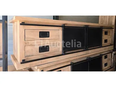 Nieuwe massief houten tv-standaard 180x45x50cm – kavel bij Auctelia, Meix-devant-Virton