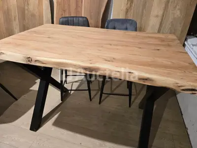 Nieuwe hoge tafel acacia 140 cm voet x – kavel bij Auctelia, Meix-devant-Virton
