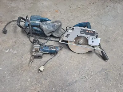 (3x) Elektrische gereedschappen Bosch GKF 85S – kavel bij Auctim, B-9100 9100 Sint-Niklaas, Aerschotstraat 114