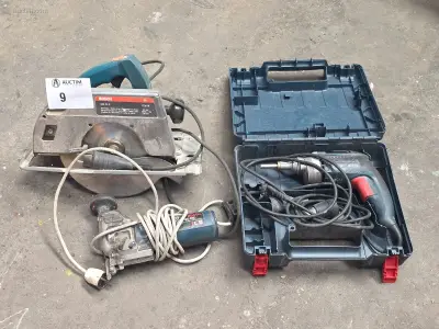 (3x) Elektrische gereedschappen Bosch GKS 85 S – kavel bij Auctim, B-9100 9100 Sint-Niklaas, Aerschotstraat 114