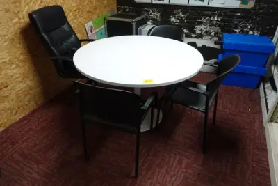 Ronde tafel + 3x stoel – kavel bij Openbare Verkopen, Gent