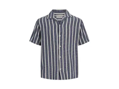 Jack & Jones Coba Stripe Resort Shirt Ocean Cavern - XL – kavel bij XL Auctions