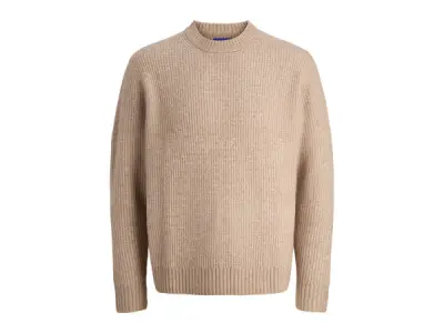 Jack & Jones York Ollie Knit Crew Neck Mocha Meringue - XL – kavel bij XL Auctions