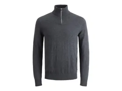 Jack & Jones Emil Knit Half Zip Dark Grey Melange - XL – kavel bij XL Auctions