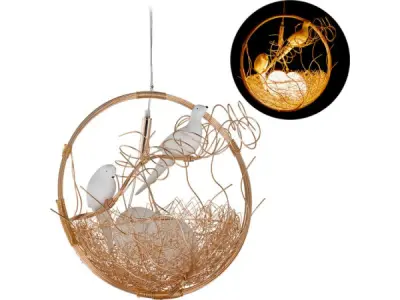 Pendellamp vogelnest hanglamp vogel 2-lichts – kavel bij XL Auctions