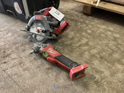 Accu cirkelzaag en haakse slijper MILWAUKEE – kavel bij VH Auctions