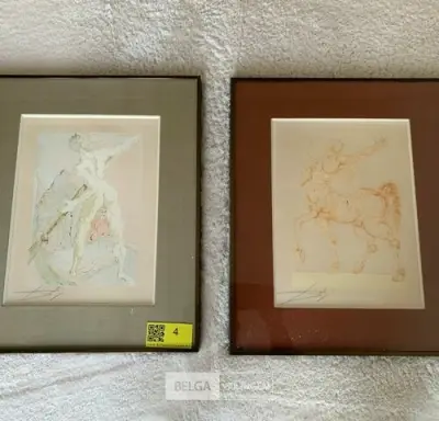 2 ingelijste kunstwerken Salvador Dali – kavel bij Belga Veilingen, Knokke