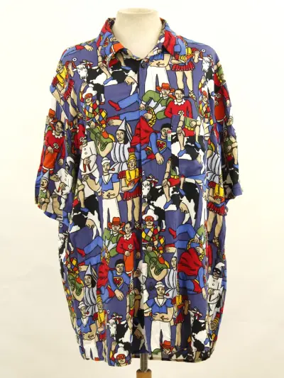 Moschino Jeans kleurrijk, oversized overhemd - Made in Italy – kavel bij De Kringwinkel, Antwerpen