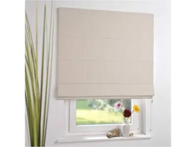 INT Roman Blind BO Plain Cream 60x180cm – kavel bij XL Auctions