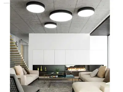 8 x Intec Klio 36 Watt Led plafondlamp zwart – kavel bij Auctim, Free delivery within 1-3 weeks after receipt of payment