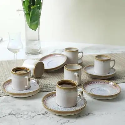 12-delige koffieset Derek keramiek | Hermia – kavel bij GSD Auctions, Zoeterwoude