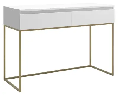 Selsey Bemmi - kaptafel, wit met goudkleurig frame, 120 cm – kavel bij GSD Auctions, Zoeterwoude