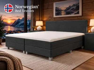 Norwegian Aurora Boxspring - 140x200cm - Antraciet – kavel bij XL Auctions